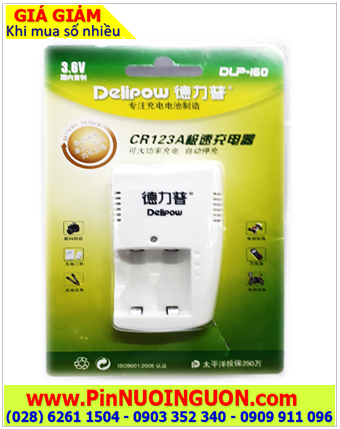 Delipow DLP-160; Máy sạc pin Delipow DLP-160 _Sạc pin Lithium CR123A _tự ngắt điện chuyển đèn báo khi pin đầy